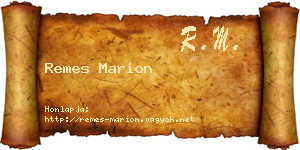 Remes Marion névjegykártya